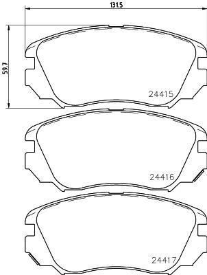 NF Parts Piduriklotside komplekt, ketaspidur NF0013051