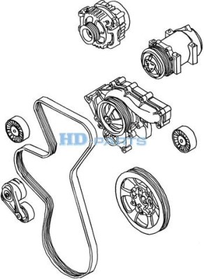 HD-PARTS rolka kierunkowa / prowadząca, pasek klinowy zębaty 302422