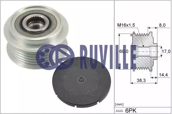 RUVILLE Alternator - sprzęgło jednokierunkowe 57801