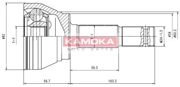 KAMOKA Zestaw przegubu, wał napędowy 6292