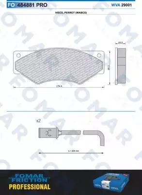 FOMAR Friction Piduriklotside komplekt, ketaspidur FO 484881