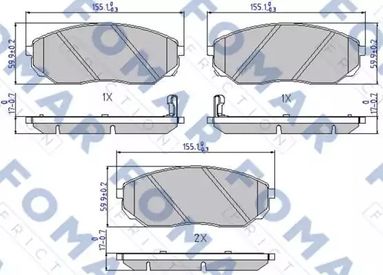 FOMAR Friction Piduriklotside komplekt, ketaspidur FO 931881