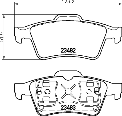 HELLA Zestaw klocków hamulcowych, hamulce tarczowe 8DB 355 009-121