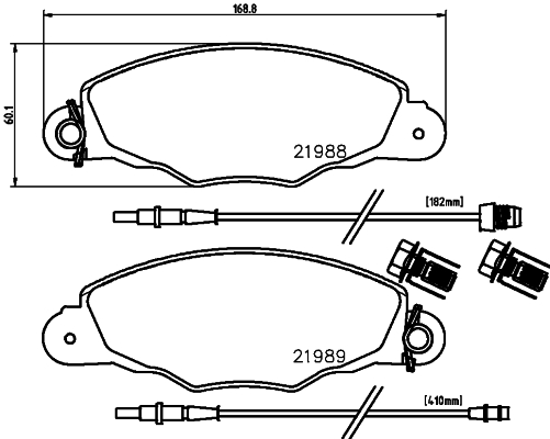 HELLA Piduriklotside komplekt, ketaspidur 8DB 355 009-811