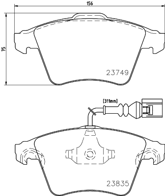 HELLA Piduriklotside komplekt, ketaspidur 8DB 355 011-621