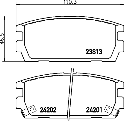 HELLA Piduriklotside komplekt, ketaspidur 8DB 355 011-841