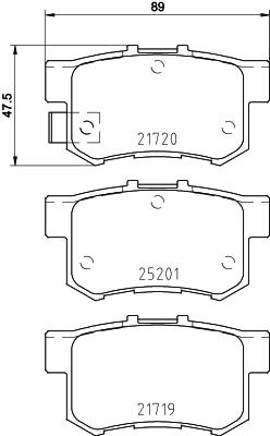 HELLA Piduriklotside komplekt, ketaspidur 8DB 355 015-611