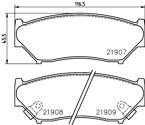 HELLA Zestaw klocków hamulcowych, hamulce tarczowe 8DB 355 016-911