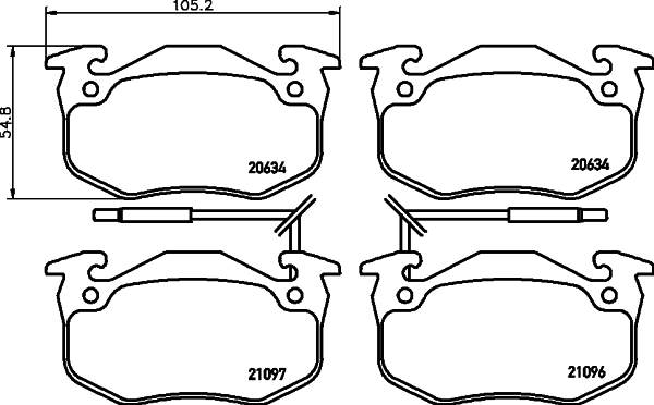 HELLA Piduriklotside komplekt, ketaspidur 8DB 355 018-941