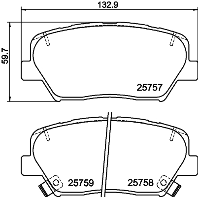 HELLA Piduriklotside komplekt, ketaspidur 8DB 355 020-871