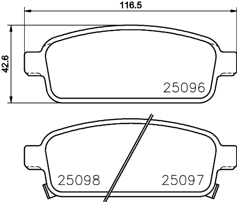 HELLA Piduriklotside komplekt, ketaspidur 8DB 355 024-861