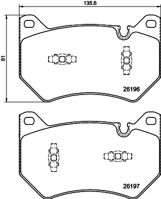 HELLA Piduriklotside komplekt, ketaspidur 8DB 355 040-151
