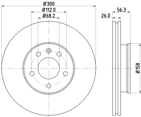 HELLA stabdžių diskas 8DD 355 108-081