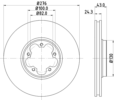 HELLA Bromsskiva 8DD 355 108-121