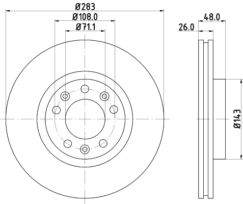 HELLA Tarcza hamulcowa 8DD 355 108-411
