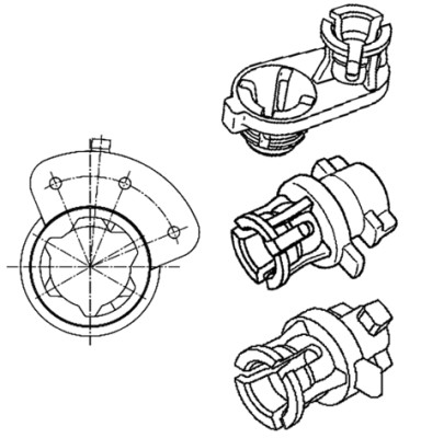 HELLA Hoidik, seadeelement- tulede ulatuse reguleerimine 8HG 183 586-001
