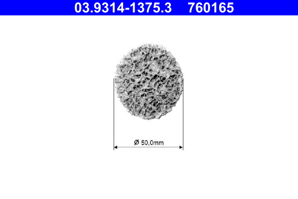 ATE Tarcza oczyszczająca, zestaw do czyszczenia piasty koła 03.9314-1375.3