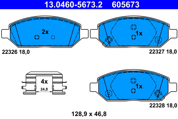 ATE Piduriklotside komplekt, ketaspidur 13.0460-5673.2