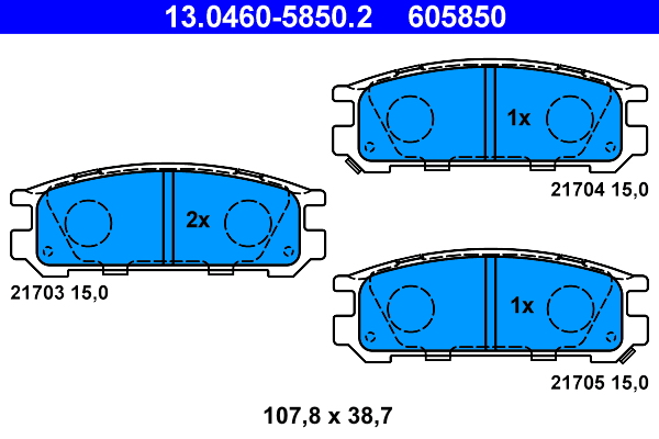 ATE Piduriklotside komplekt, ketaspidur 13.0460-5850.2