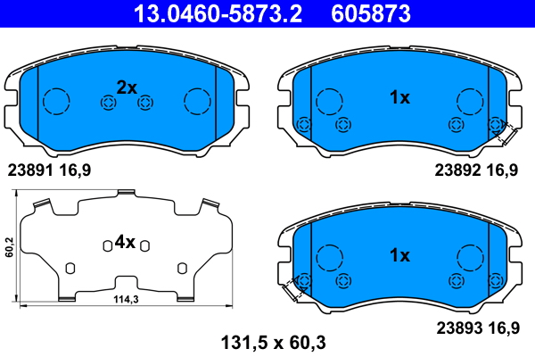 ATE Piduriklotside komplekt, ketaspidur 13.0460-5873.2