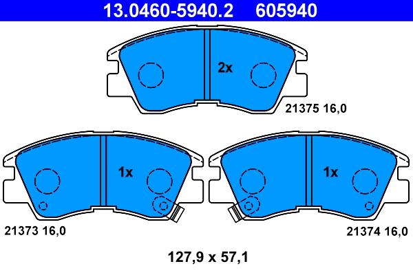 ATE Piduriklotside komplekt, ketaspidur 13.0460-5940.2