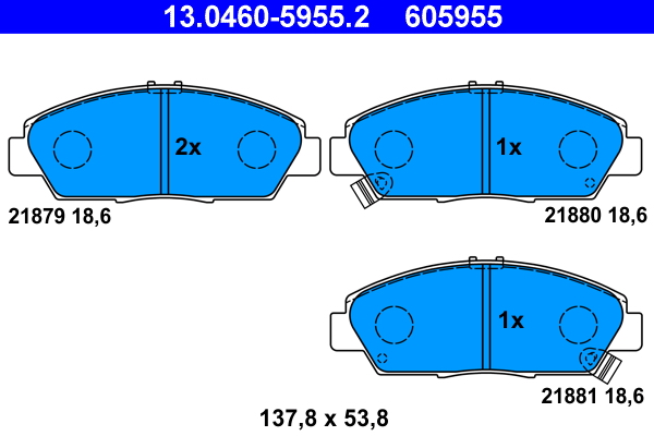 ATE Piduriklotside komplekt, ketaspidur 13.0460-5955.2