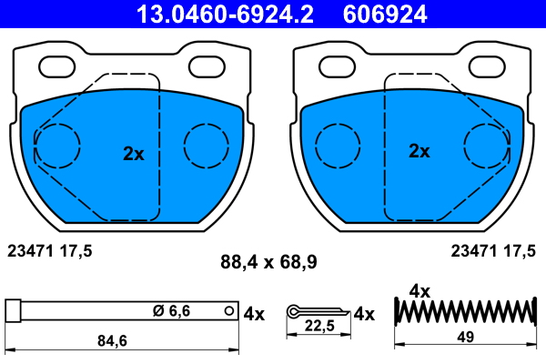 ATE Piduriklotside komplekt, ketaspidur 13.0460-6924.2
