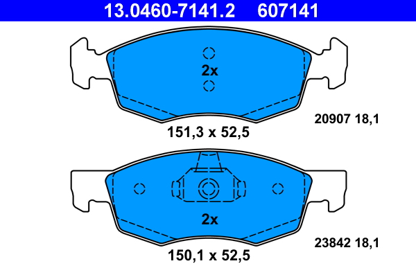 ATE Piduriklotside komplekt, ketaspidur 13.0460-7141.2