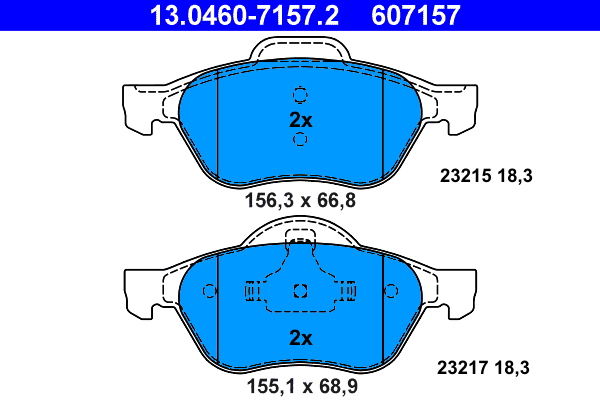 ATE Piduriklotside komplekt, ketaspidur 13.0460-7157.2