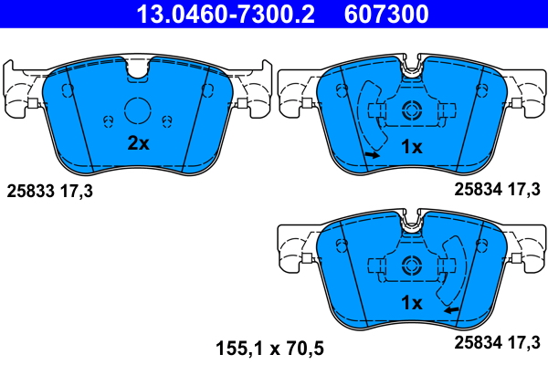 ATE Piduriklotside komplekt, ketaspidur 13.0460-7300.2
