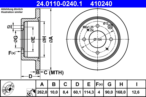ATE Bromsskiva 24.0110-0240.1
