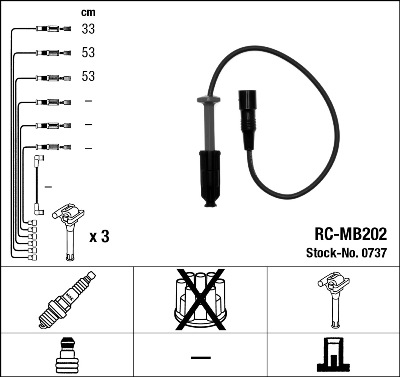 NGK Süütesüsteemikomplekt 0737
