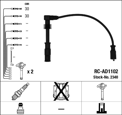 NGK uždegimo laido komplektas 2348