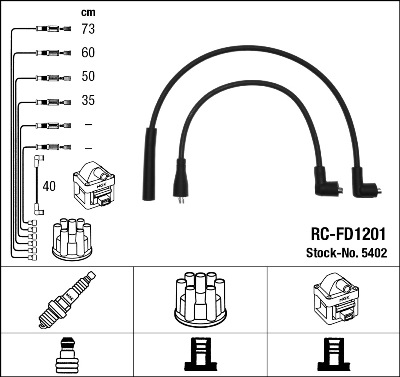 NGK Süütesüsteemikomplekt 5402