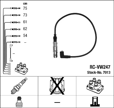 NGK uždegimo laido komplektas 7013