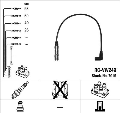 NGK uždegimo laido komplektas 7015
