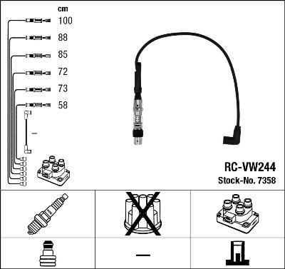 NGK uždegimo laido komplektas 7358