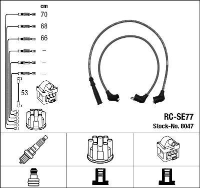 NGK Süütesüsteemikomplekt 8047