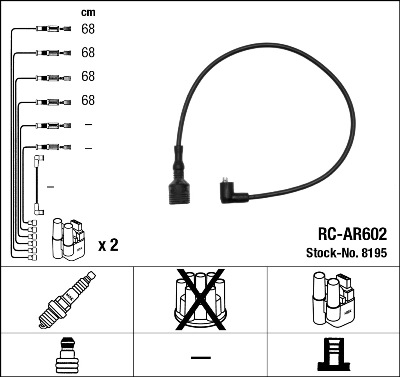 NGK Süütesüsteemikomplekt 8195