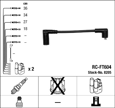 NGK Süütesüsteemikomplekt 8205