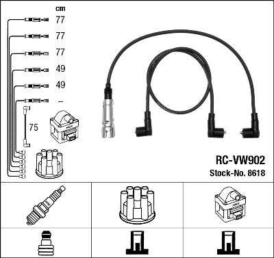 NGK uždegimo laido komplektas 8618