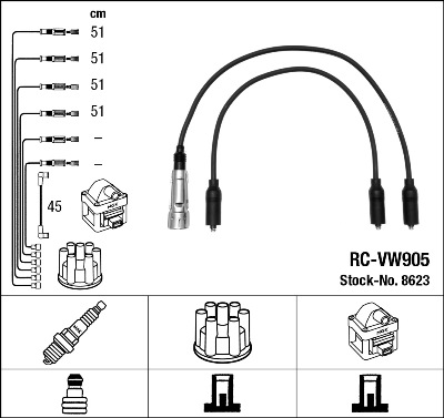 NGK uždegimo laido komplektas 8623