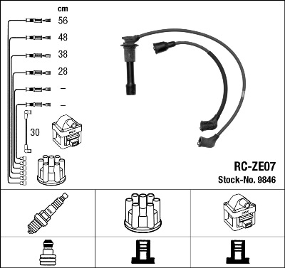NGK Süütesüsteemikomplekt 9846