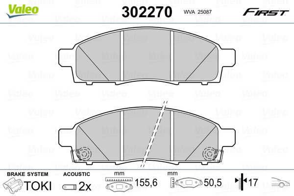 VALEO Piduriklotside komplekt, ketaspidur 302270