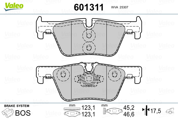 VALEO Piduriklotside komplekt, ketaspidur 601311