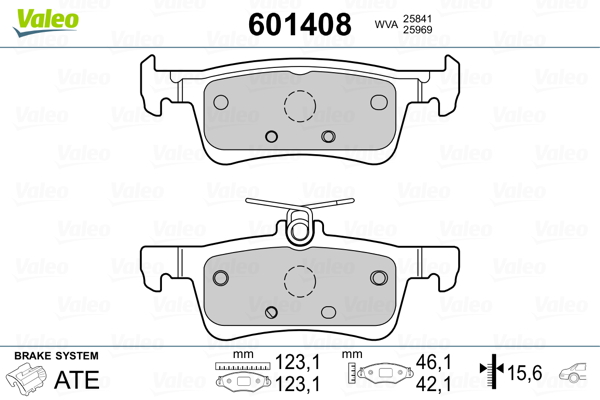 VALEO Piduriklotside komplekt, ketaspidur 601408