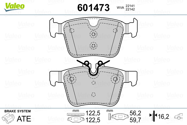 VALEO Piduriklotside komplekt, ketaspidur 601473