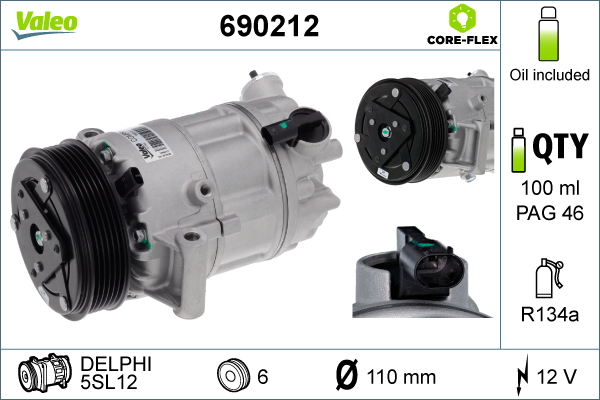 VALEO Kompressor,kliimaseade 690212