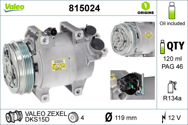 VALEO Kompressor, klimatanläggning 815024