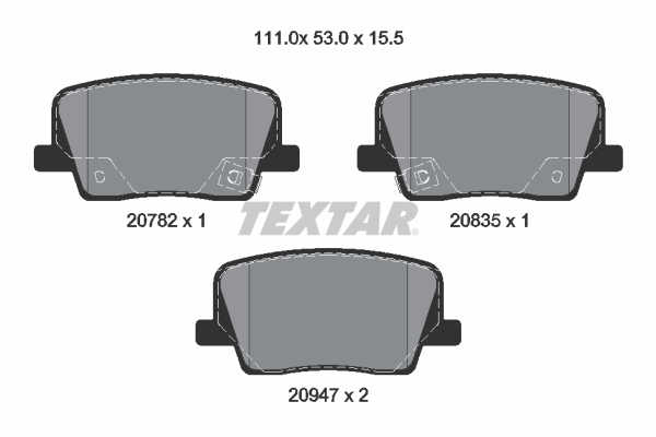 TEXTAR Piduriklotside komplekt, ketaspidur 2078201